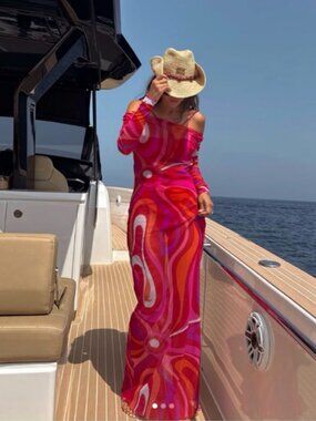 Pucci Marmo semi-sheer maxi dress